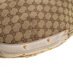 Pre Owned حقيبة غوتشي بيبا جلد وكانفاس GG بيج