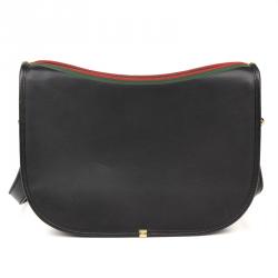 Pre Owned Gucci Black Leather Crossbody Bag