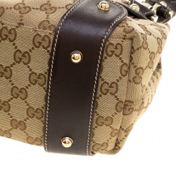 مملوكة مسبقًا Gucci Beige/Brown GG Canvas Medium Horsebit Pelham Shoulder Bag
