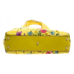 مملوكة مسبقًا Gucci Yellow Multicolor Flora Canvas Tote