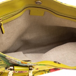 مملوكة مسبقًا Gucci Yellow Multicolor Flora Canvas Tote