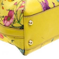 مملوكة مسبقًا Gucci Yellow Multicolor Flora Canvas Tote