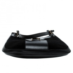 Pre Owned Gucci Black Suede And Leather Vintage Shoulder Bag