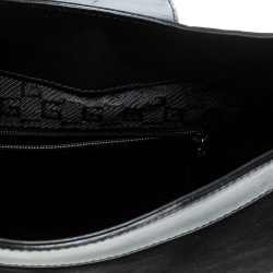 Pre Owned Gucci Black Suede And Leather Vintage Shoulder Bag