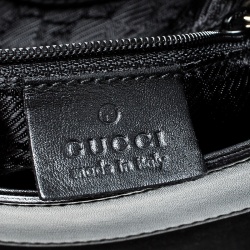 Pre Owned Gucci Black Suede And Leather Vintage Shoulder Bag