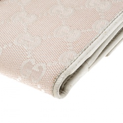 مملوكة مسبقًا Gucci Blush Pink/Off White GG Canvas Continental Wallet
