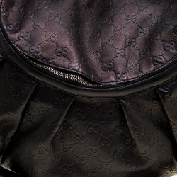 مملوكة مسبقًا Gucci Black/Bronze Guccissima Leather Icon Bit Shoulder Bag