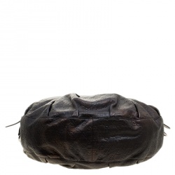 مملوكة مسبقًا Gucci Black/Bronze Guccissima Leather Icon Bit Shoulder Bag