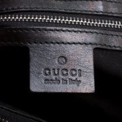 مملوكة مسبقًا Gucci Black/Bronze Guccissima Leather Icon Bit Shoulder Bag