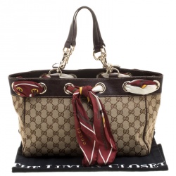 Pre Owned حقيبة توت غوتشي وشاح كانفاس بوسيتانو GG