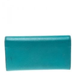 Gucci Turquoise Leather Horsebit Continental Wallet