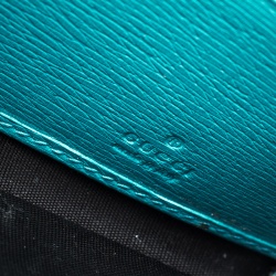 Gucci Turquoise Leather Horsebit Continental Wallet