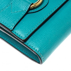 Gucci Turquoise Leather Horsebit Continental Wallet