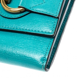 Gucci Turquoise Leather Horsebit Continental Wallet