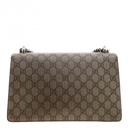 مملوكة مسبقًا Gucci Beige/Red GG Supreme Canvas and Suede Dionysus Shoulder Bag