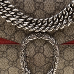 مملوكة مسبقًا Gucci Beige/Red GG Supreme Canvas and Suede Dionysus Shoulder Bag
