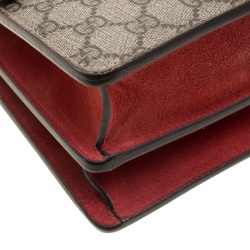 مملوكة مسبقًا Gucci Beige/Red GG Supreme Canvas and Suede Dionysus Shoulder Bag