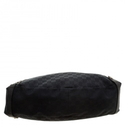 Pre Owned حقيبة كتف غوتشي جلد وكانفاس GG سوداء