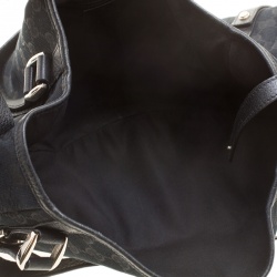 Pre Owned حقيبة كتف غوتشي جلد وكانفاس GG سوداء