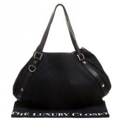 Pre Owned حقيبة كتف غوتشي جلد وكانفاس GG سوداء