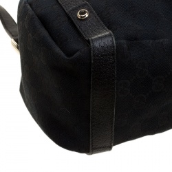 Pre Owned حقيبة كتف غوتشي جلد وكانفاس GG سوداء