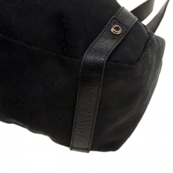 Pre Owned حقيبة كتف غوتشي جلد وكانفاس GG سوداء