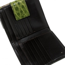 Gucci Multicolor GG Canvas and Alligator Compact Wallet 