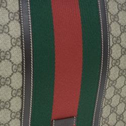 Pre Owned Gucci Brown GG Guccissima Leather Web Stripe Flap Messenger