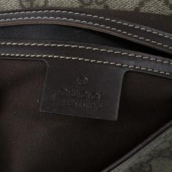 Pre Owned Gucci Brown GG Guccissima Leather Web Stripe Flap Messenger