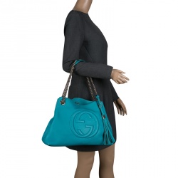 مملوكة مسبقًا حقيبة يد غوتشي متوسطة جلد وردي لامع متوسطة