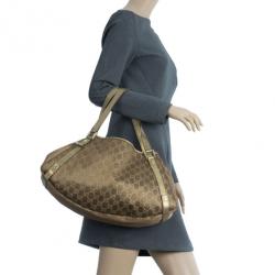 مملوكة مسبقًا Gucci Gold Metallic GG Crystal Abbey Tote