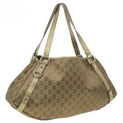 مملوكة مسبقًا Gucci Gold Metallic GG Crystal Abbey Tote
