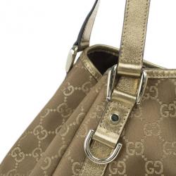 مملوكة مسبقًا Gucci Gold Metallic GG Crystal Abbey Tote