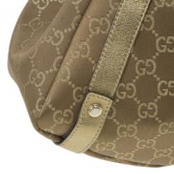 مملوكة مسبقًا Gucci Gold Metallic GG Crystal Abbey Tote