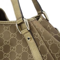 مملوكة مسبقًا Gucci Gold Metallic GG Crystal Abbey Tote