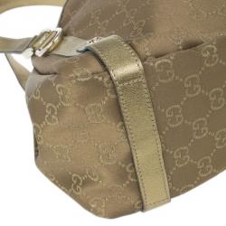 مملوكة مسبقًا Gucci Gold Metallic GG Crystal Abbey Tote