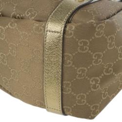 مملوكة مسبقًا Gucci Gold Metallic GG Crystal Abbey Tote