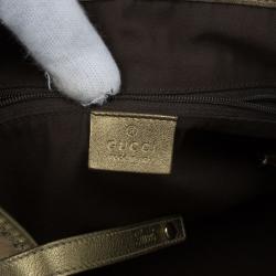 مملوكة مسبقًا Gucci Gold Metallic GG Crystal Abbey Tote