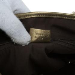 مملوكة مسبقًا Gucci Gold Metallic GG Crystal Abbey Tote