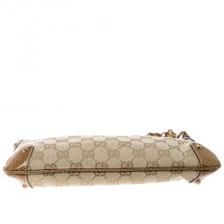 مملوكة مسبقًا حقيبة إكسسوارات صغيرة غوتشي بامبو كانفاس GG جملية/ بيج