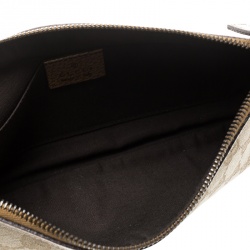 مملوكة مسبقًا حقيبة إكسسوارات صغيرة غوتشي بامبو كانفاس GG جملية/ بيج