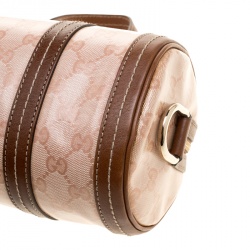 مملوكة مسبقًا Gucci Pink/Brown GG Crystal Canvas Small Duchessa Boston Bag