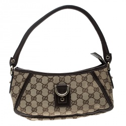 Pre Owned حقيبة كتف غوتشي أبي صغيرة كانفاس GG بن ية/ بيج
