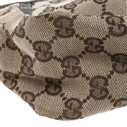 Pre Owned حقيبة كتف غوتشي أبي صغيرة كانفاس GG بنية/ بيج