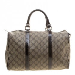 مملوكة مسبقًا حقيبة غوتشي جوي بوسطن متوسطة جلد غوتشيسيما سوداء