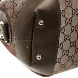 Pre Owned Gucci Beige/Bronze Metallic GG Canvas Heart Bit Top Handle Bag