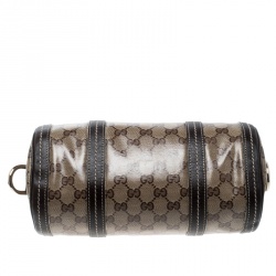 Pre Owned Gucci Beige/Ebony GG Crystal Canvas Small Duchessa Boston Bag