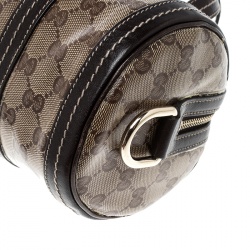 Pre Owned Gucci Beige/Ebony GG Crystal Canvas Small Duchessa Boston Bag