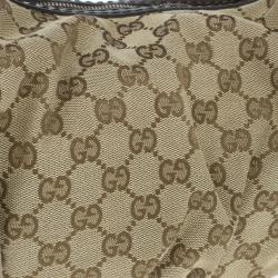 مملوكة مسبقًا Gucci Beige Monogram GG Jockey Hobo
