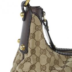 مملوكة مسبقًا Gucci Beige Monogram GG Jockey Hobo